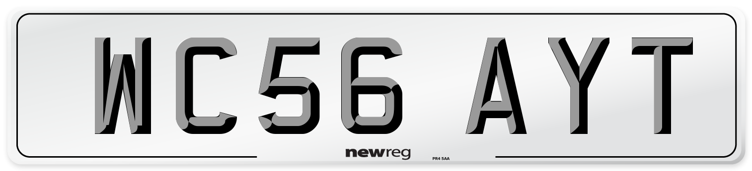 WC56 AYT Number Plate from New Reg